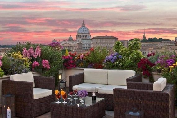 Best Views in Rome - Eitch Borromini hotel bar view