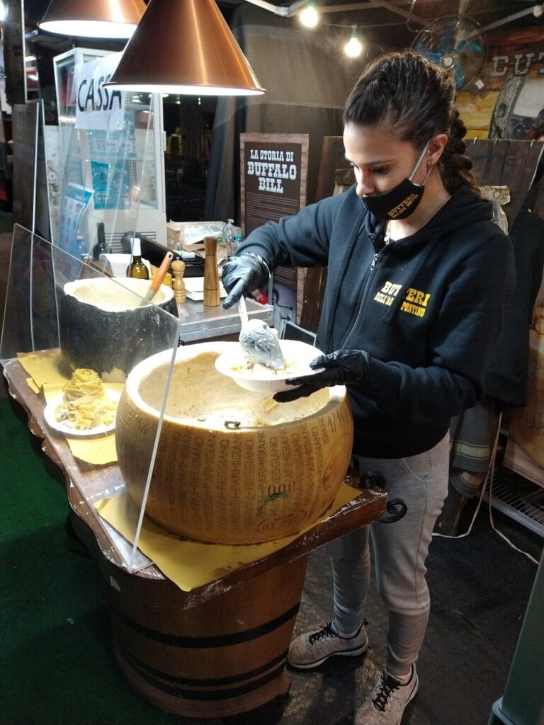 Cacio e Pepe in Rome - cheese wheel