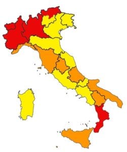 Covid-19 Italy Zone Map