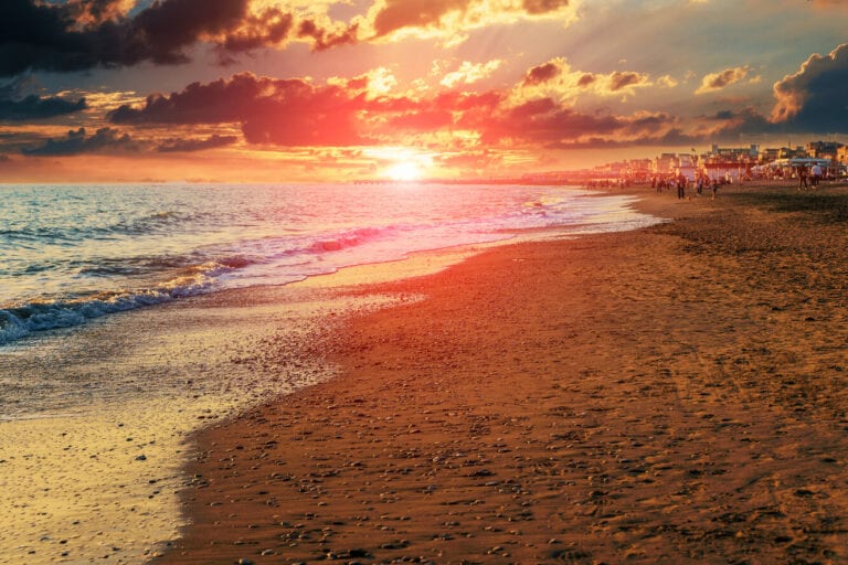 Ostia Beach near Rome sunset