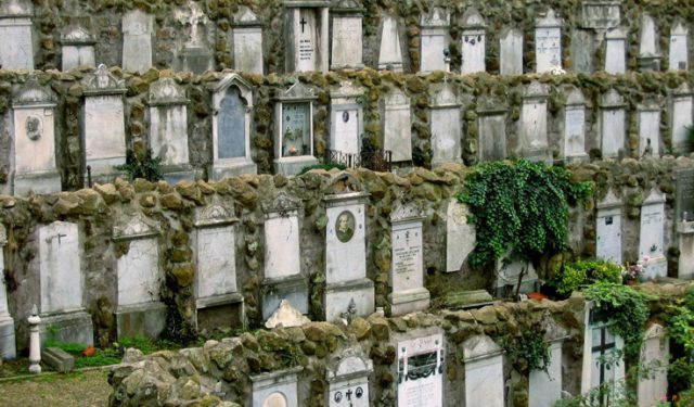 Cemeteries in Rome - tombstones