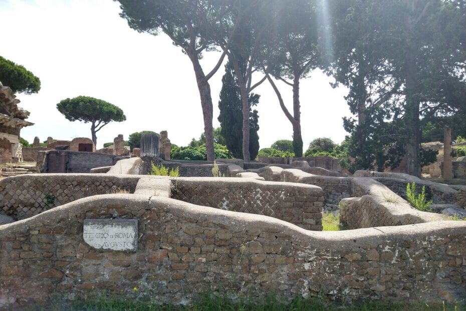 Ostia Antica - Port of Ancient Rome - ruins with trees
