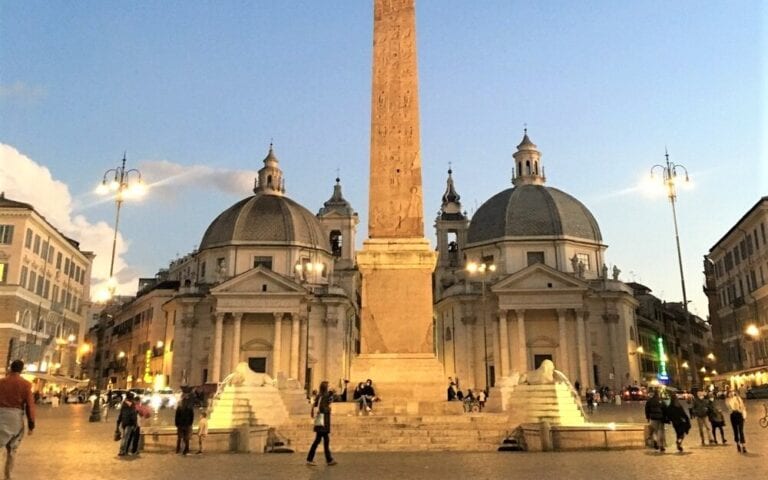 Baroque Art Masters - Piazza del Popolo obelisk - twin churches