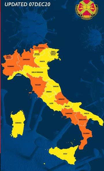 Covid-19 Italy Zone Map