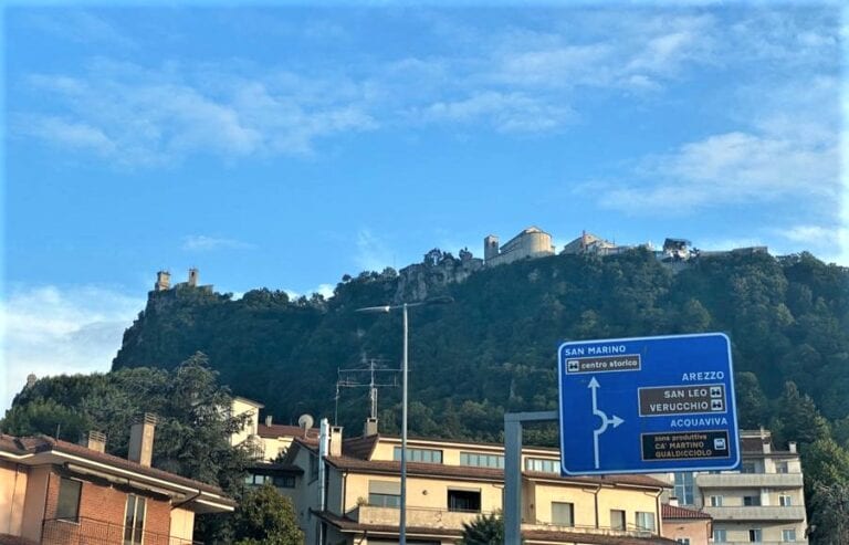 San Marino - town below