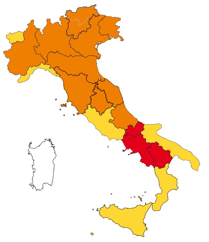 Covid-19 Italy Zone Map