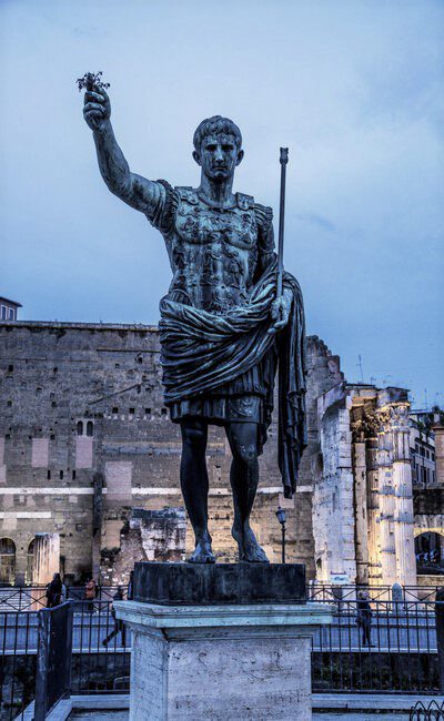 emperor Augustus statue on the Fori Imperiali