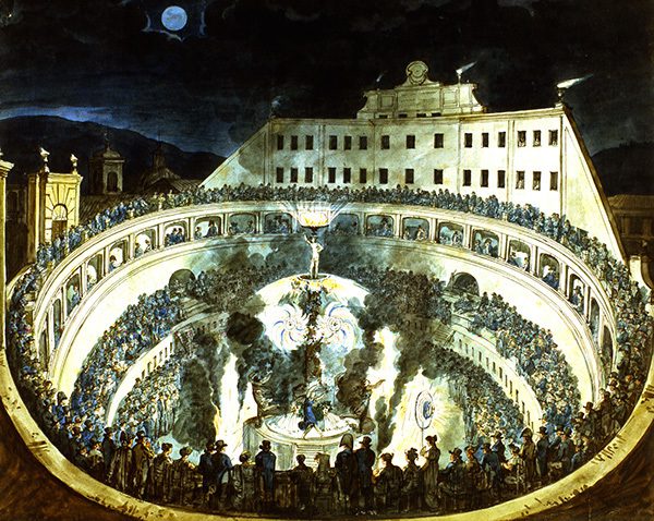 drawing of a theater in Rome