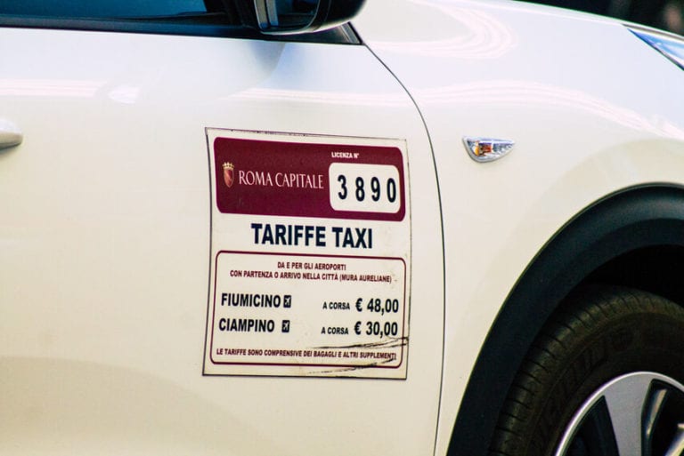 Taxi Rates in Rome Airports