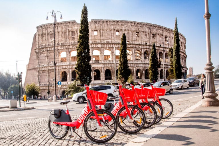 Colosseum in Rome with Jump Bikes