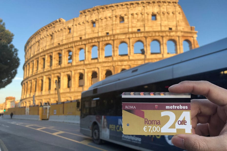 Bus ticket for Rome's public transport