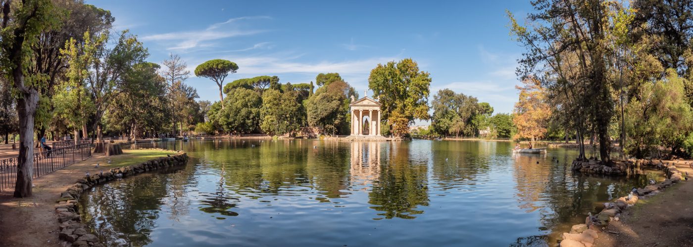 Villa Borghese gardens and lake