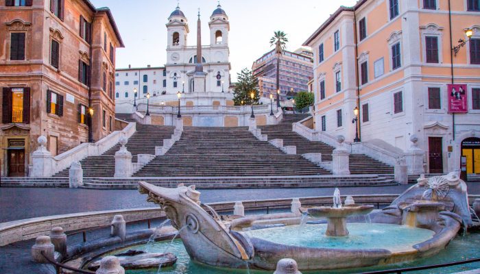 Spanish Steps in Rome - Piazza di Spagna - Barcaccia Fountain